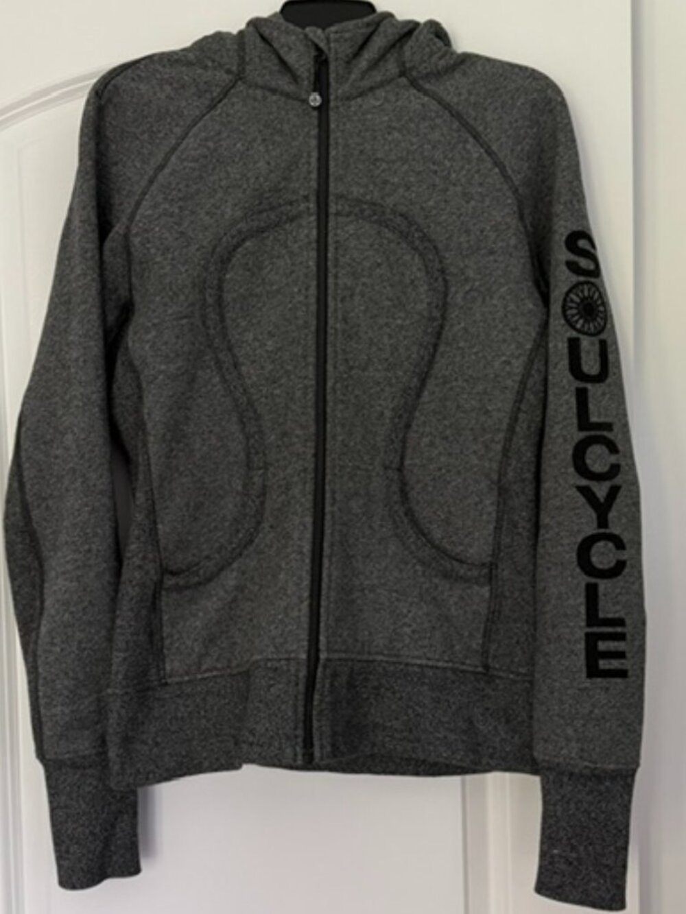 Lululemon Soulcycle Full Zip Gray Scuba Hoodie - Size 10